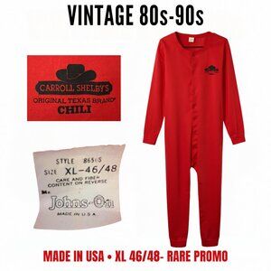 RARE Mr Johns-On Carroll Shelby Chili Promo Union Suit Red XL 46/48 Vintage USA